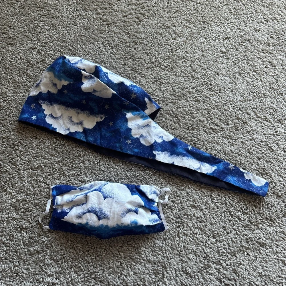 Matching Scrub Cap & Face Mask Set